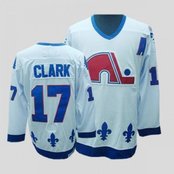 Quebec Nordiques #17 Wendel Clark Stitched CCM Thr...