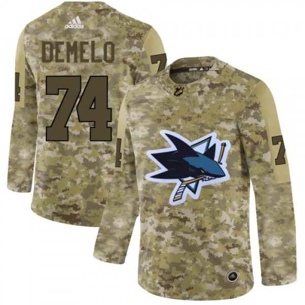 Adidas San Jose Sharks #74 Dylan DeMelo Camo Authe...