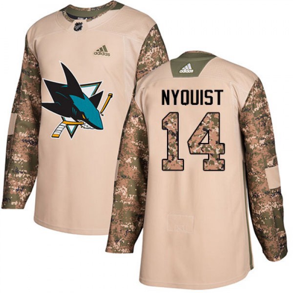 Adidas San Jose Sharks #14 Gustav Nyquist Camo Aut...