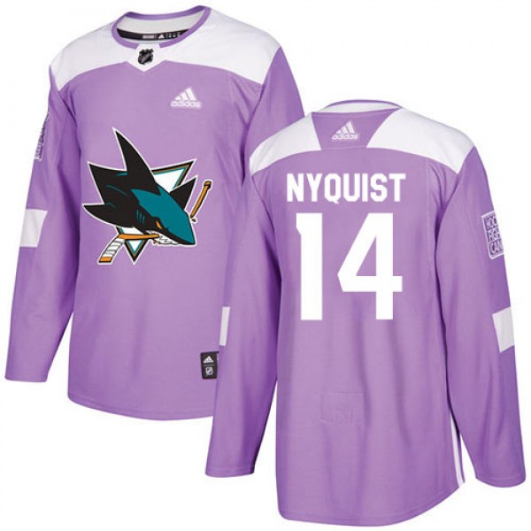 Adidas San Jose Sharks #14 Gustav Nyquist Purple A...