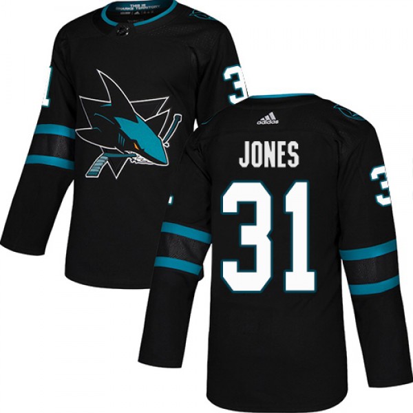 Adidas San Jose Sharks #31 Martin Jones Black Alte...