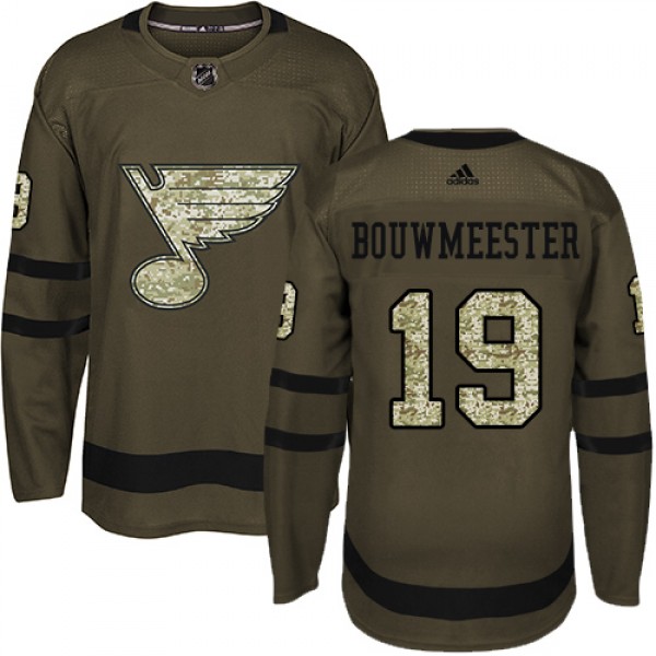 Adidas St. Louis Blues #19 Jay Bouwmeester Green S...