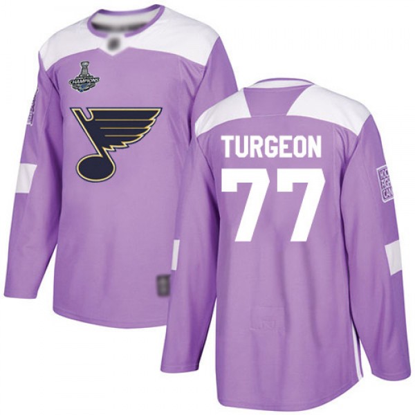 Adidas St. Louis Blues #77 Pierre Turgeon Purple A...