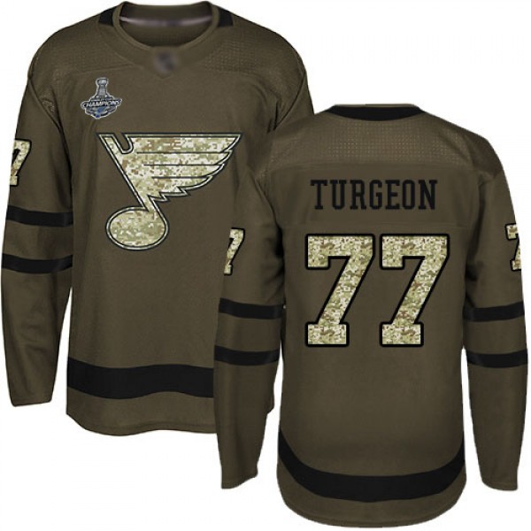 Adidas St. Louis Blues #77 Pierre Turgeon Green Sa...