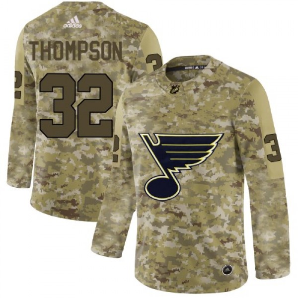 Adidas St. Louis Blues #32 Tage Thompson Camo Auth...