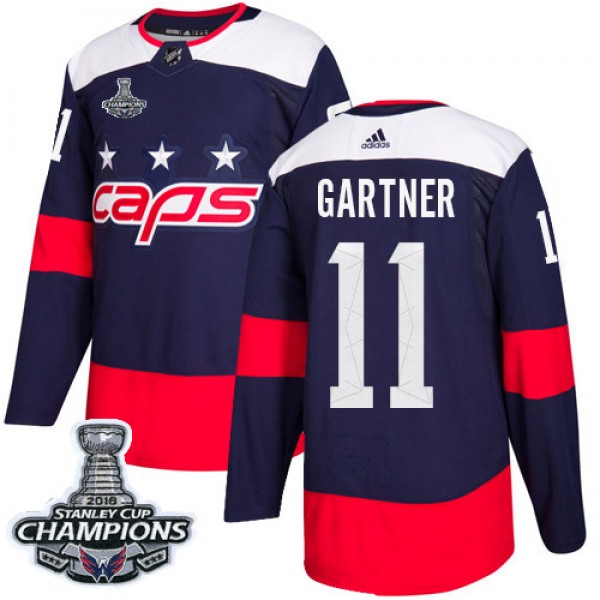 Adidas Washington Capitals #11 Mike Gartner Navy A...